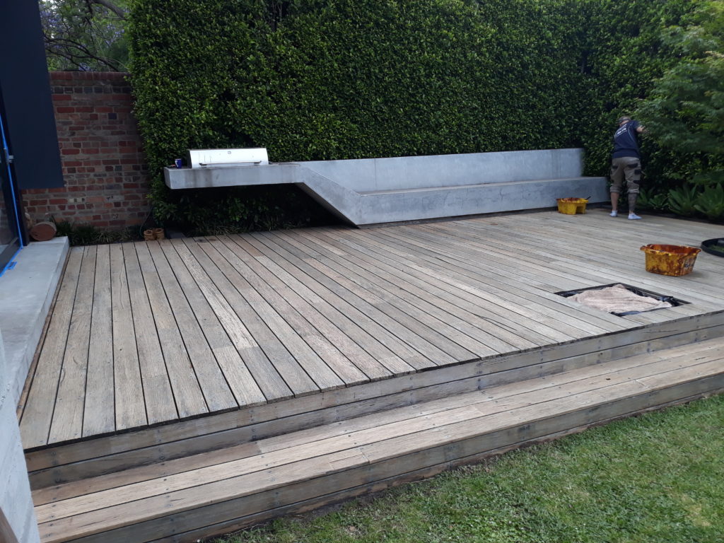 deck after sanding and cleaning