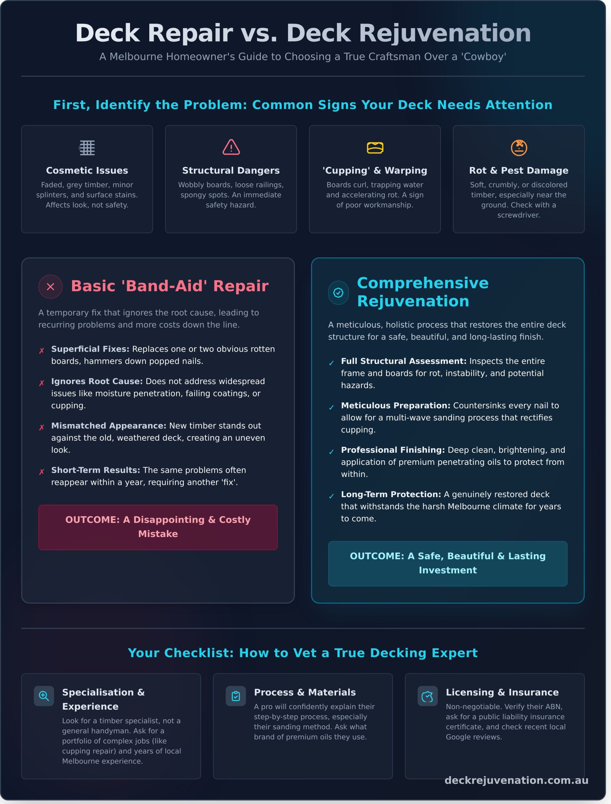 Decking Repairs Near Me: How to Find a True Melbourne Expert - Infographic