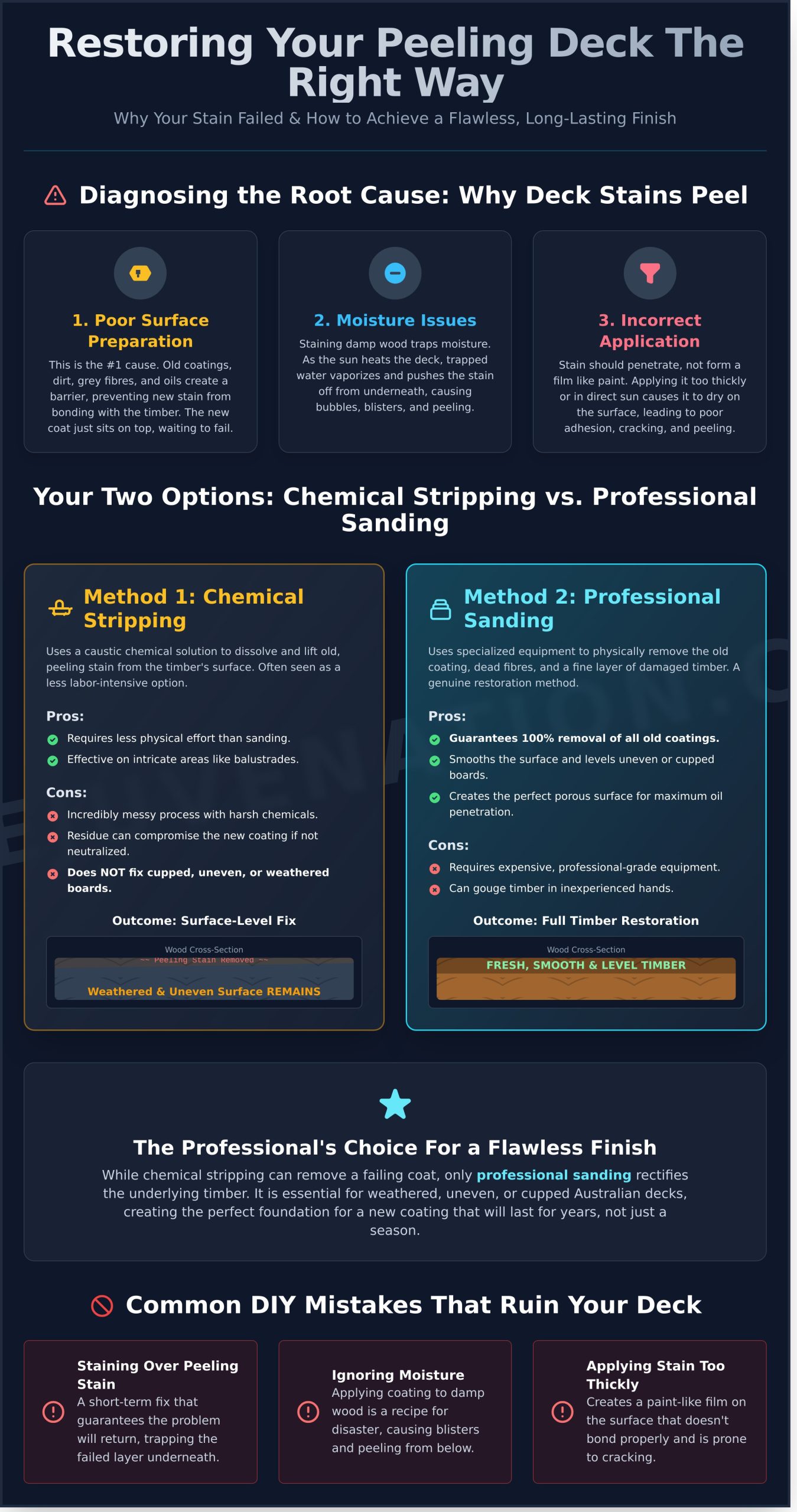 How to Remove Old Peeling Deck Stain: A Professional’s Guide - Infographic
